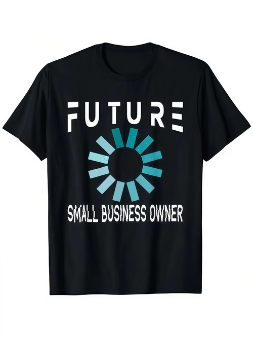 Men's Graphic T-Shirt Future Small Business Owner With Blue Loading Circle Design