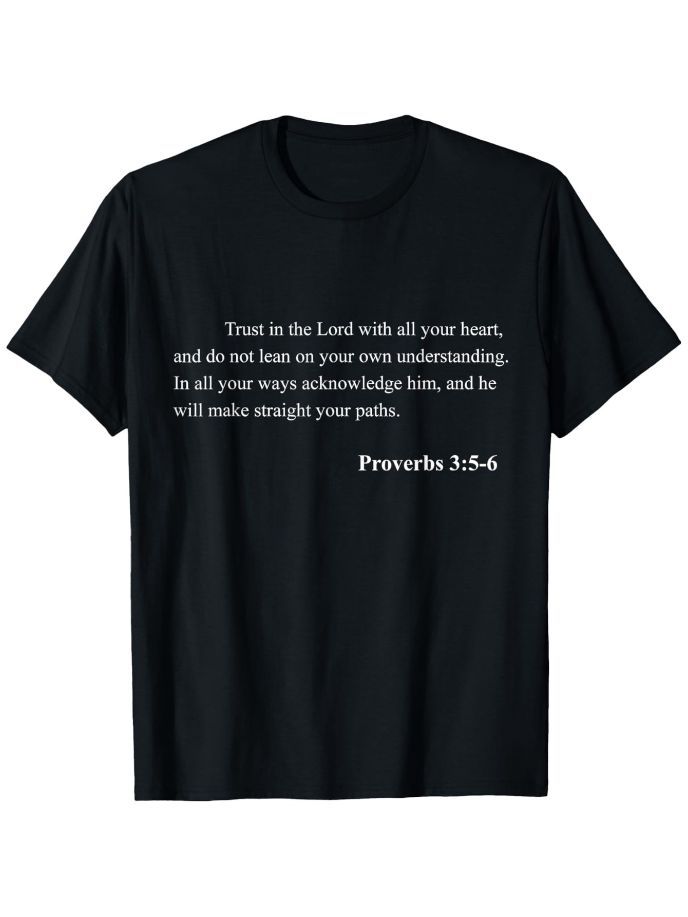 Men's Graphic T-Shirt Trust In The Lord Scriptural Wisdom Calm Black T Shirt