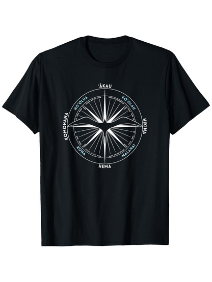 Men's Graphic T-Shirt Vintage Directions Compass Rose With Starburst And Circular Grid Compass