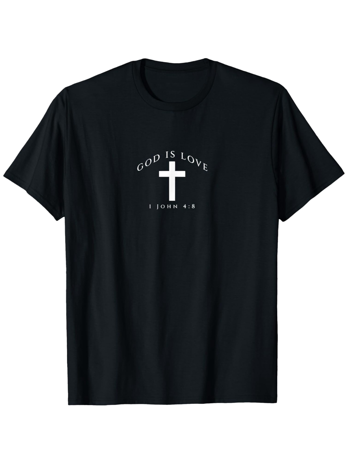 Men's Graphic T-Shirt God Is Love Simple Bold White Print Cross