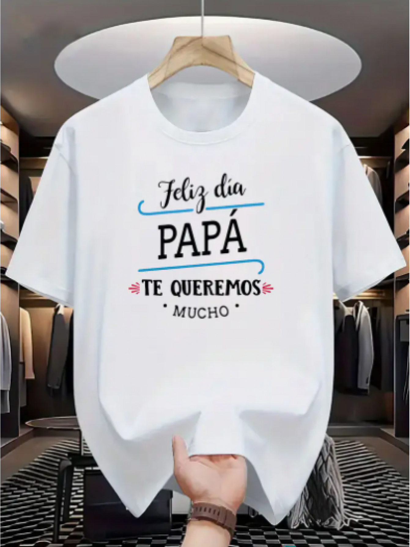 Men's Graphic T-Shirt Feliz D铆a de Papa text