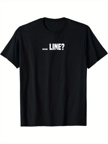Men's Graphic T-Shirt ... Line Question Text Minimal Black Shirt