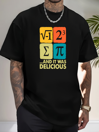 Men's Graphic T-Shirt And It Was Delicious Vibrant Geometric Math Symbols Colorful Numbers