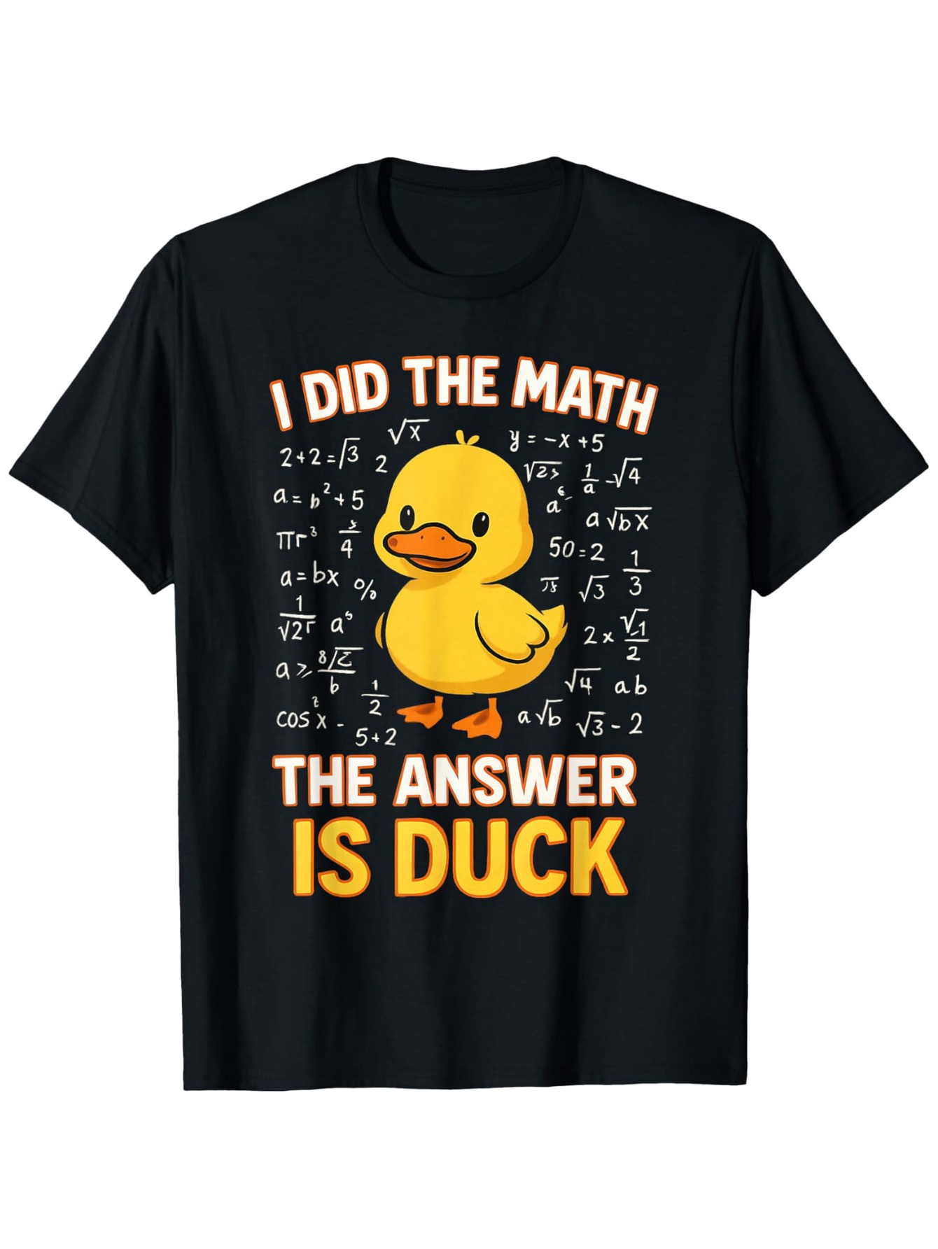 Men's Graphic T-Shirt I Did The Math With Formulas Featuring Cute Yellow Duck