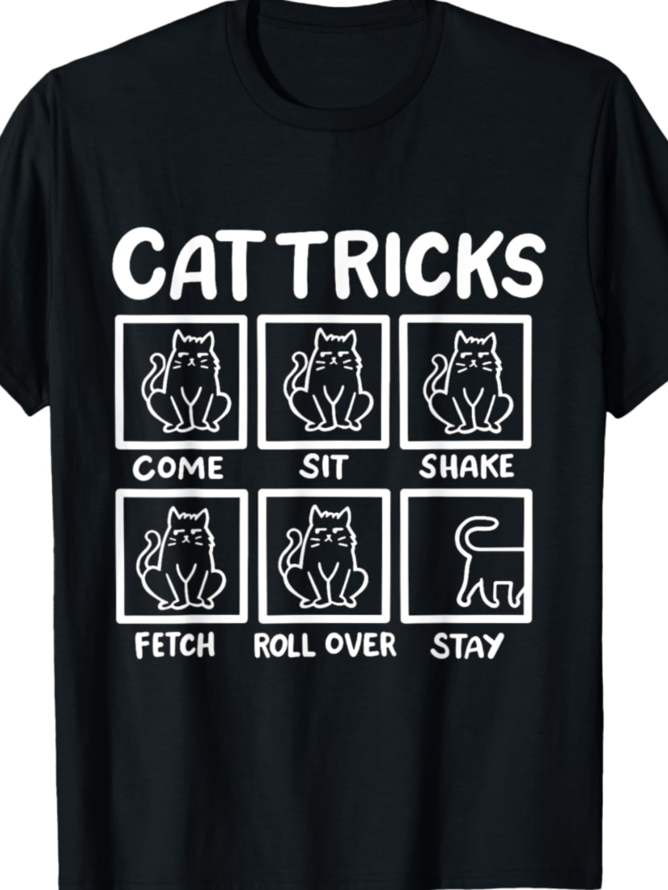 Men's Graphic T-Shirt Cat Tricks Minimalist Boxes With Funny Sitting Cats Illustration