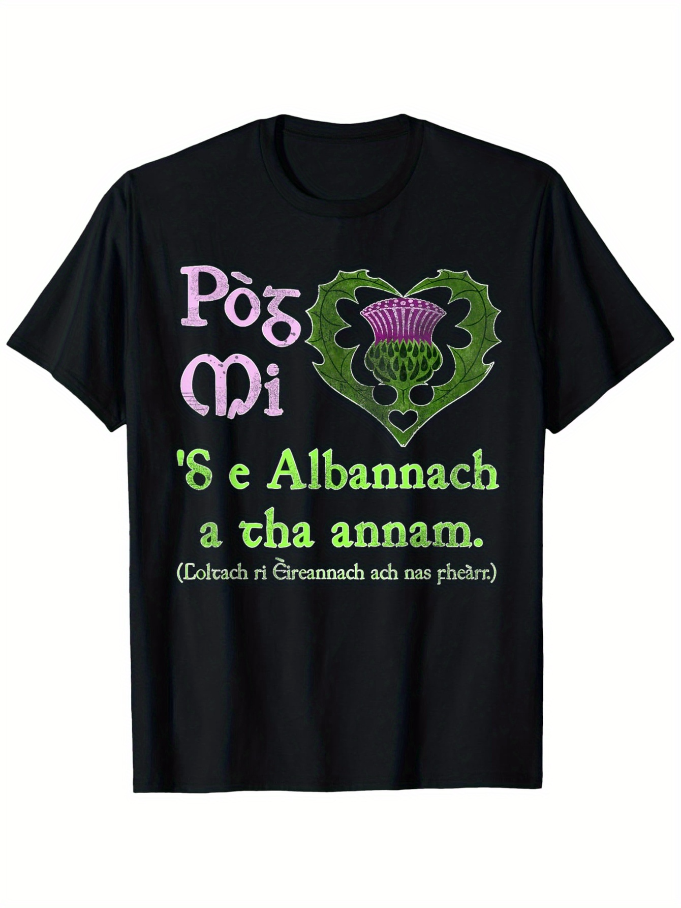 Men's Graphic T-Shirt Scottish Pride With Celtic Heart And A Thistle Emblem