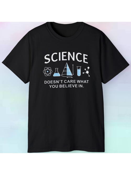 Men's Graphic T-Shirt Science Text With Chemistry Symbols On Black T Shirt
