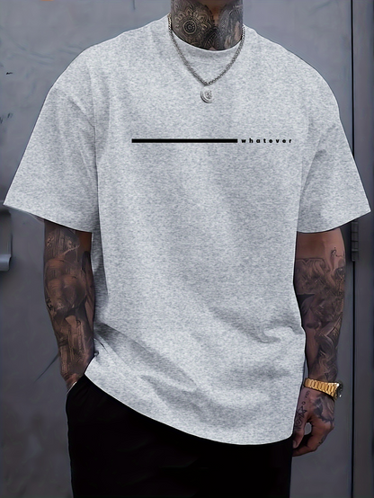 Men's Graphic T-Shirt Minimal Line Design With Tiny Lettering Across The Chest T Shirt