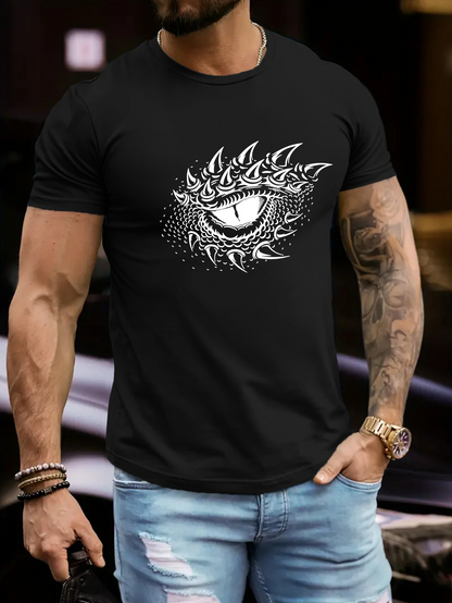 Men's Graphic T-Shirt Sharp Claws Surrounding A Ferocious Eye With Scaly Texture