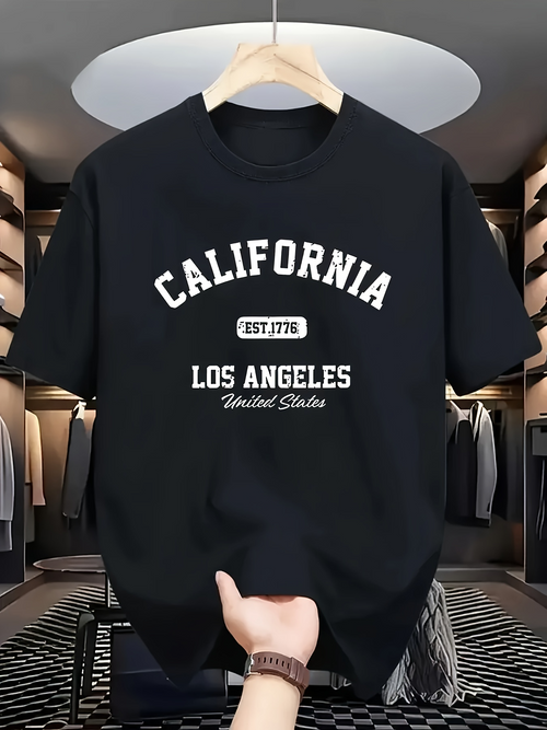 Men's Graphic T-Shirt California Est 1976 Los Angeles United States Urban Sports City Lettering T Shirt