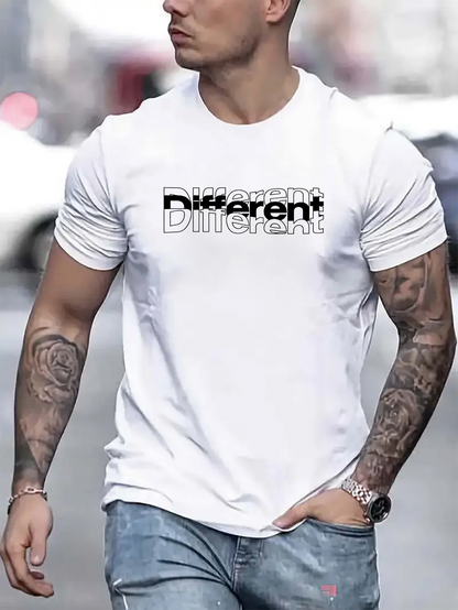 Men's Graphic T-Shirt Bold Contrasting Typography Highlighting The Word Different