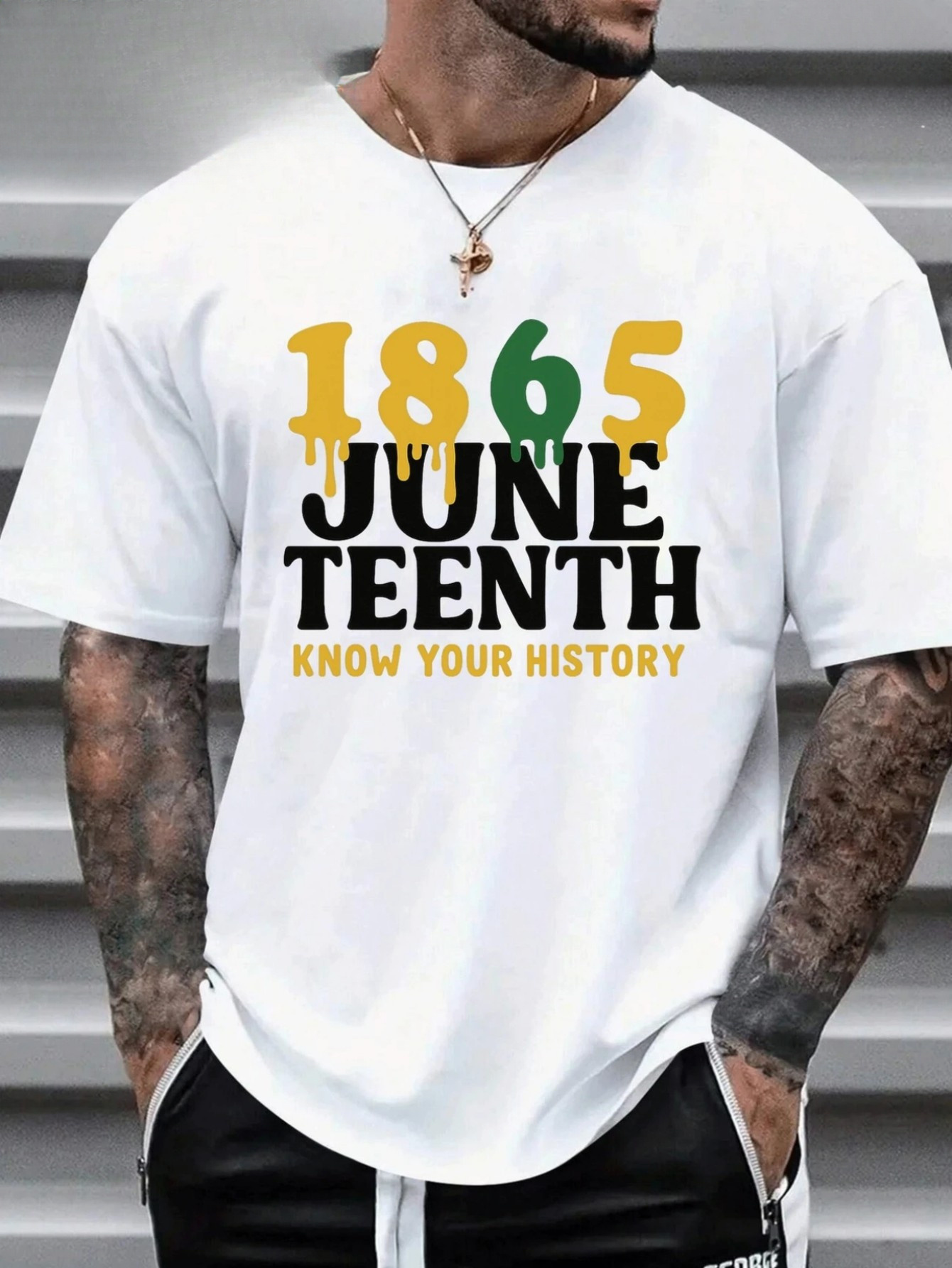 Men's Graphic T-Shirt 1865 Know Your History With Bold Juneteenth Letters