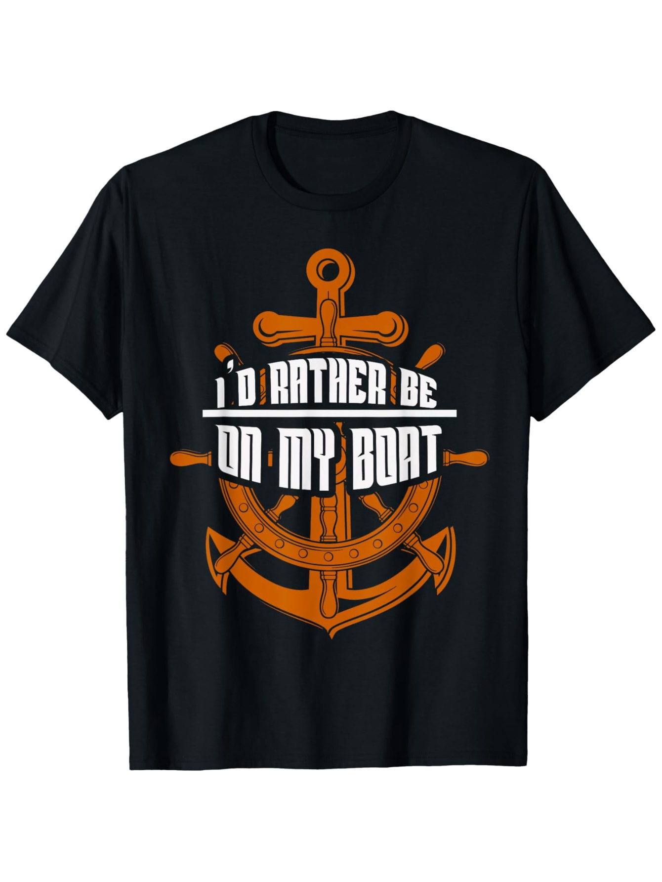 Men's Graphic T-Shirt Id Rather Be Relaxing With Wooden Anchor Under Nautical Sun Boat