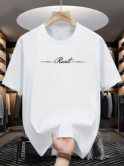 Men's Graphic T-Shirt Minimal Script Lines With Elegant Black Lettering Shirt