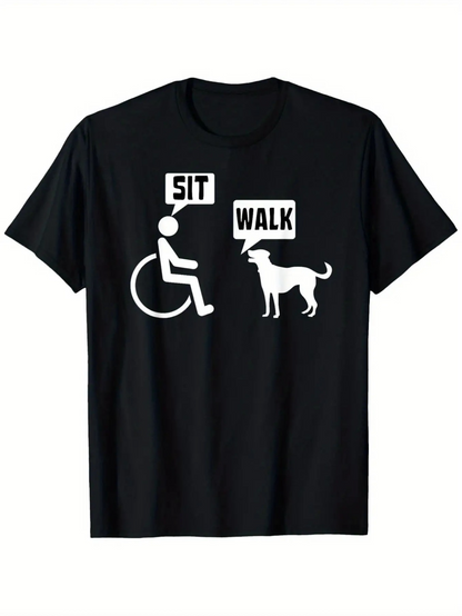 Men's Graphic T-Shirt Sit Walk Minimalist Graphic Dog And Person Conversation