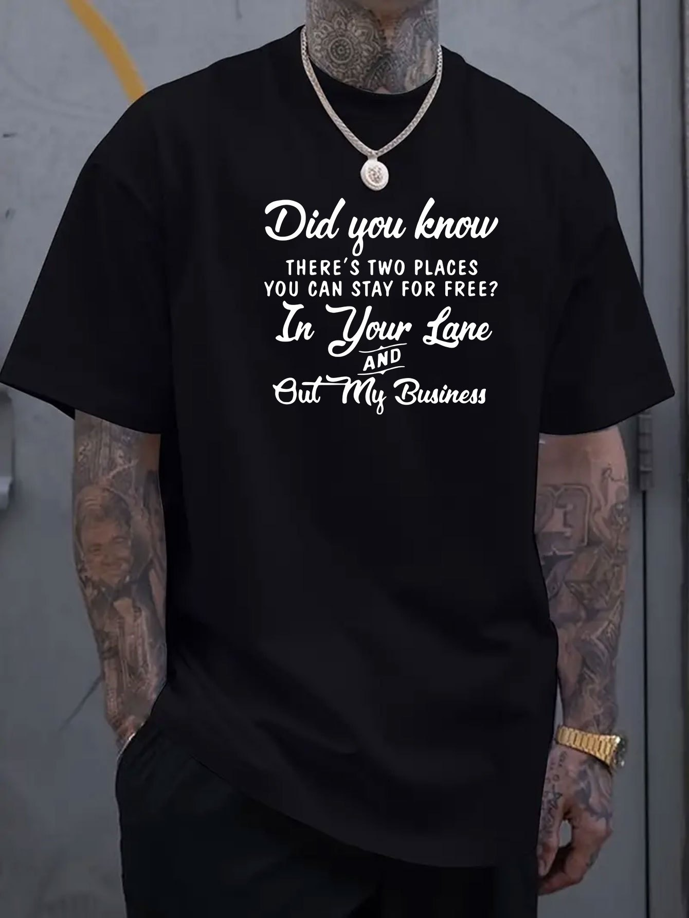Men's Graphic T-Shirt Did You Know Stay For Free In Your Lane T Shirt