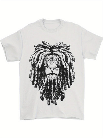 Women's Graphic T-Shirt Wild Mane With Intricate Dreadlocks Regal Lion Portrait
