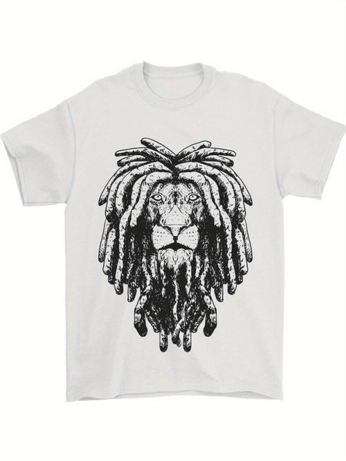 Women's Graphic T-Shirt Wild Mane With Intricate Dreadlocks Regal Lion Portrait