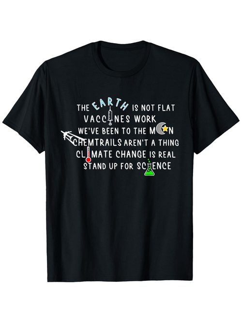 Men's Graphic T-Shirt The Earth Is Not Flat Climate Change Stand Up For Science T Shirt