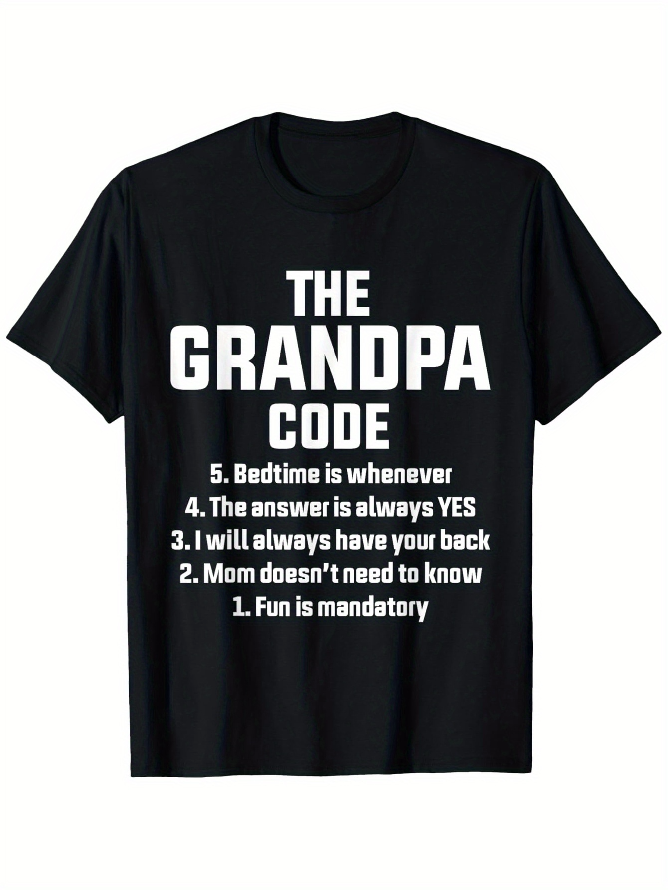 Men's Graphic T-Shirt The Grandpa Code With Bold White Fun Quote Print T Shirt