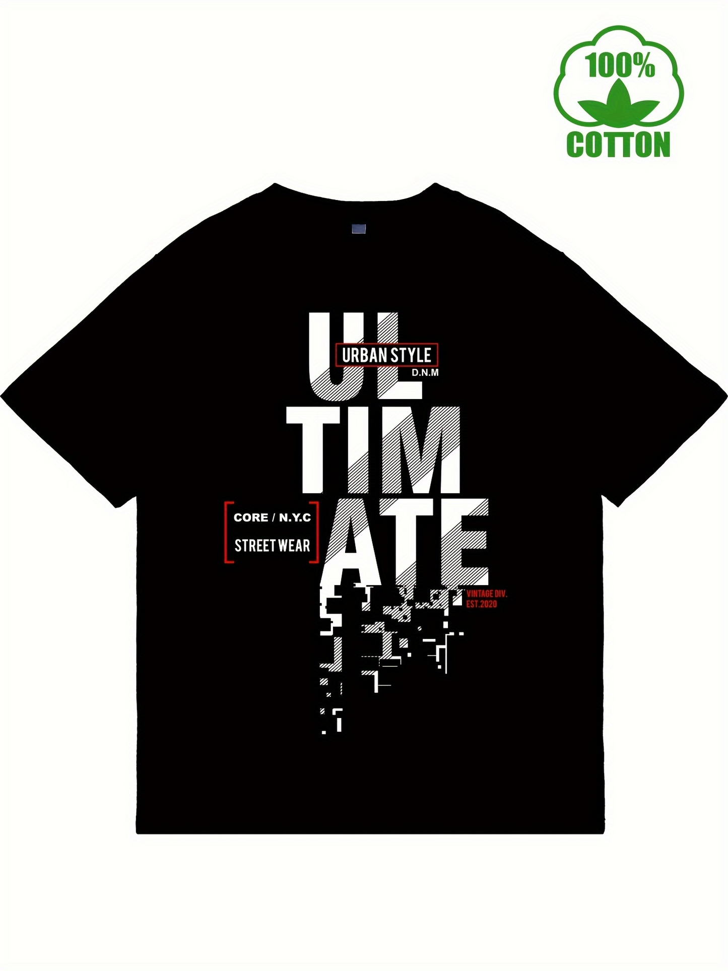 Men's Graphic T-Shirt Urban Style Ultimate Streetwear Graphic With Square Block Patterns T Shirt