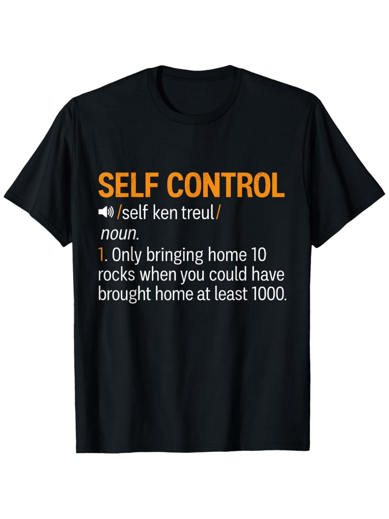 Men's Graphic T-Shirt Self Control Funny Definition With White Typographic Lettering T Shirt