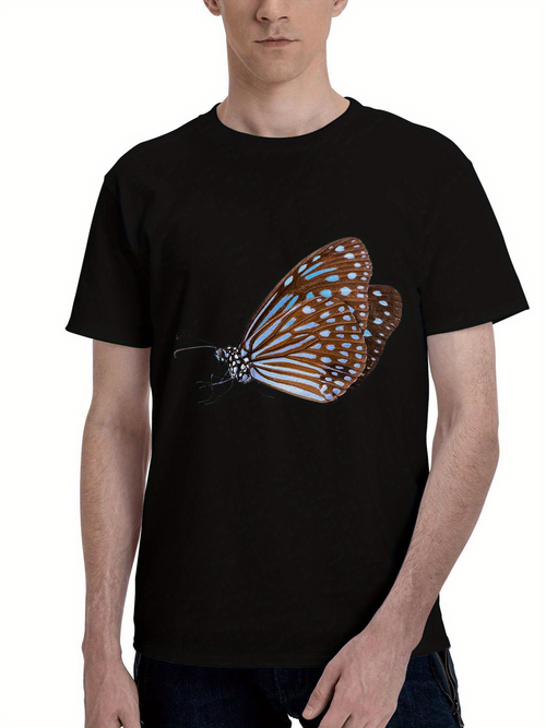Men's Graphic T-Shirt Colorful Wings Fluttering With Elegant Radiant Details Butterfly