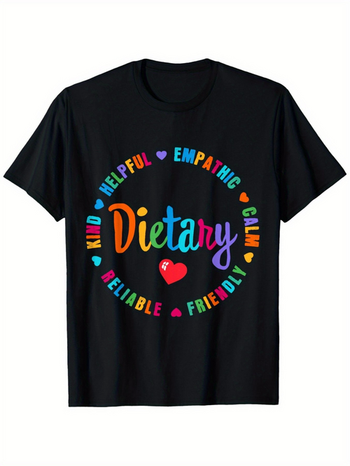 Men's Graphic T-Shirt Helpful Empathic Friendly Colorful Heart Dietary T Shirt