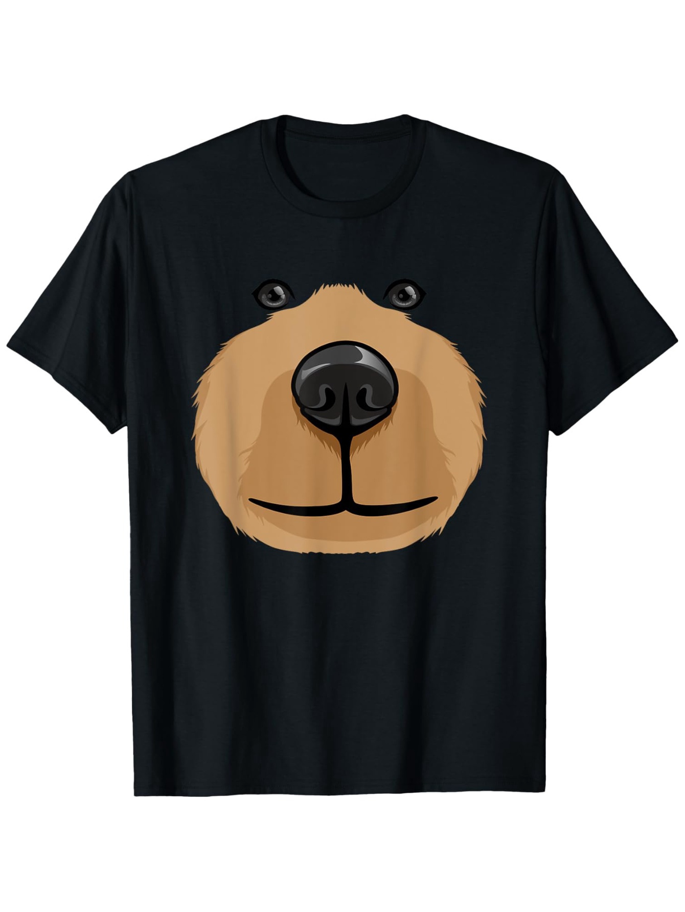 Men's Graphic T-Shirt Cartoon Style Soft Brown Face With Playful Animal Eyes Bear