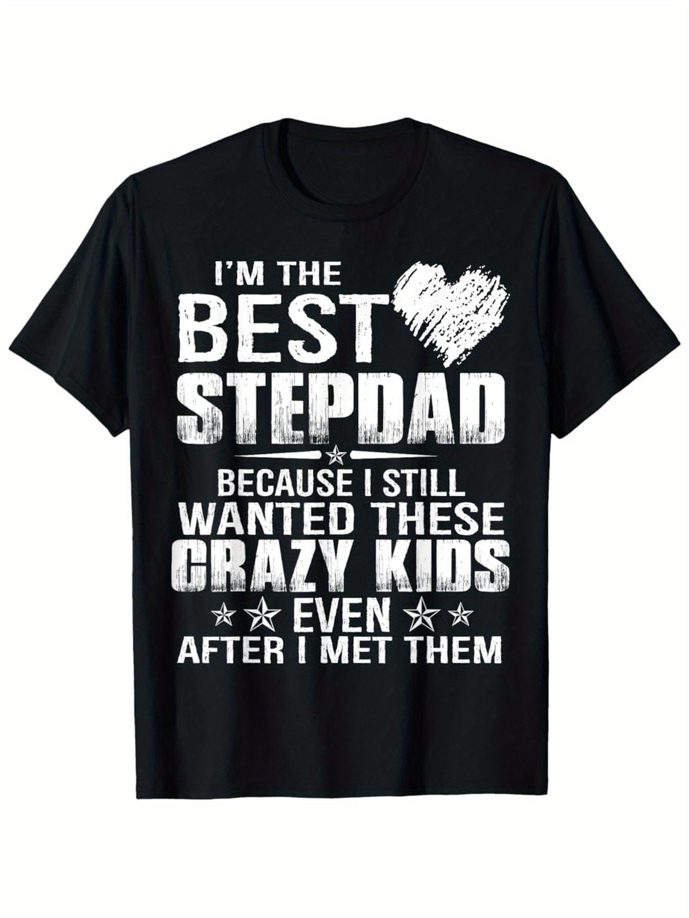 Men's Graphic T-Shirt Im The Best Stepdad With Bold Lettering And Sketch Heart Print T Shirt