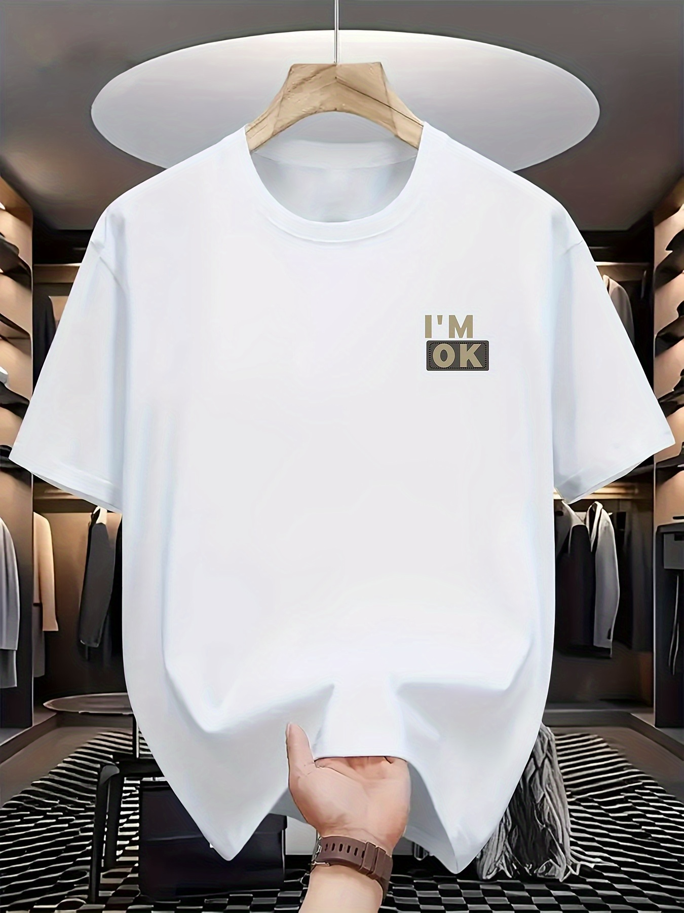 Men's Graphic T-Shirt Im Ok Bold Minimalist Text With Small Square Graphic