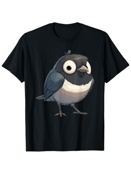 Men's Graphic T-Shirt Charming Chubby Blue Bird With Large Eyes Cartoon Bird