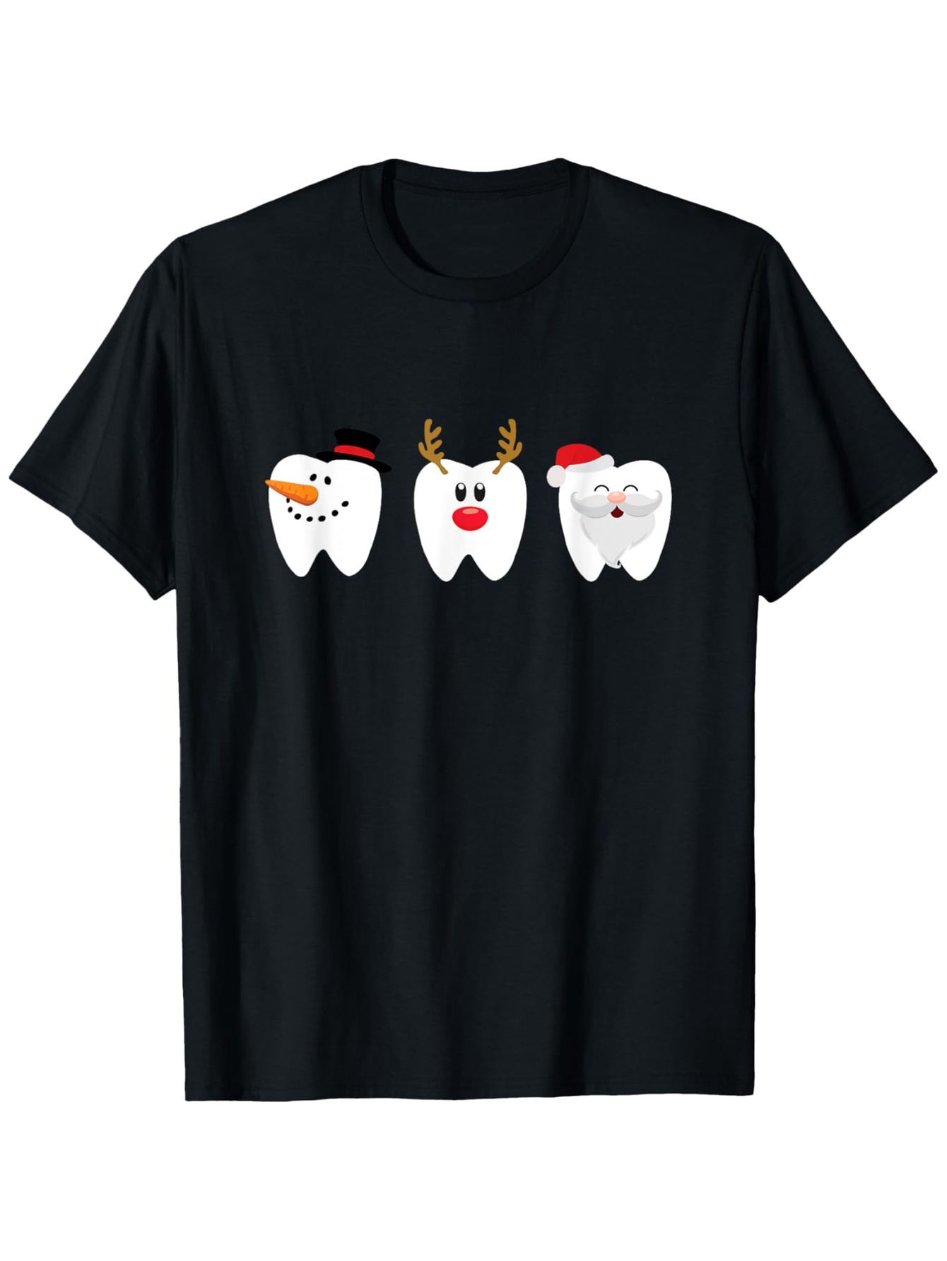 Men's Graphic T-Shirt Festive Holiday Decor With Cartoon Faces And Playful Tooth