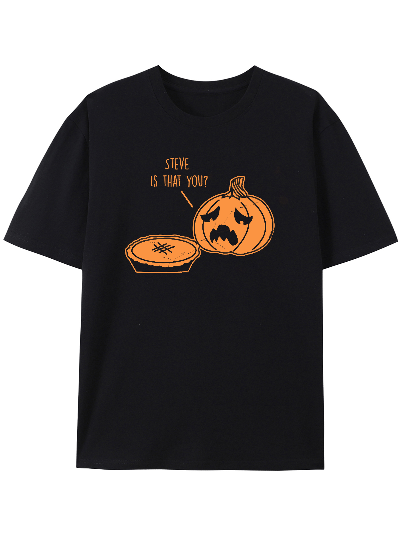 Men's Graphic T-Shirt Serve Is The Point Glowing Jack O Lantern And Pumpkin Pie Artwork Pumpkin