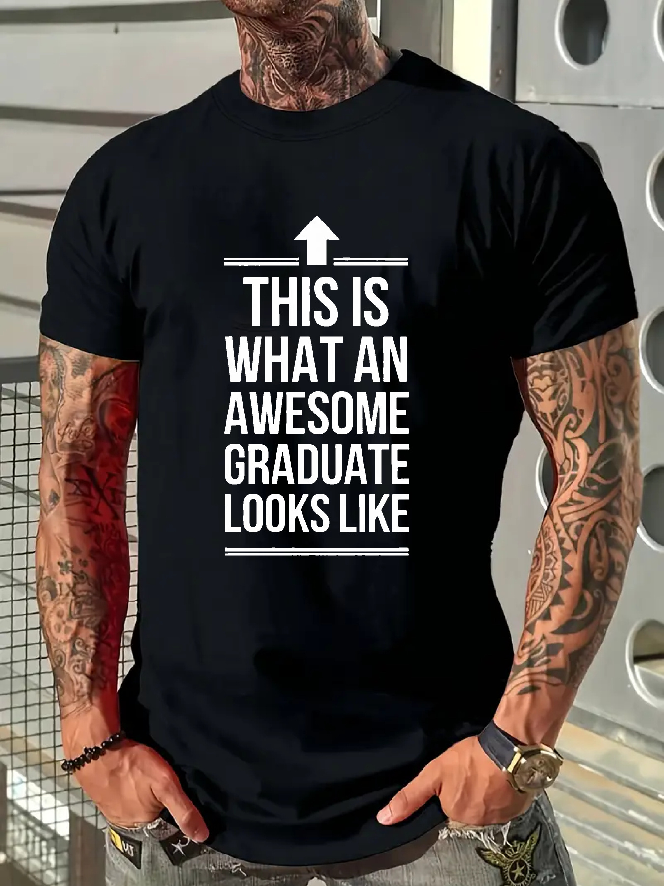 Men's Graphic T-Shirt This Is What An Awesome Graduate Looks Like Bold Lettering T Shirt