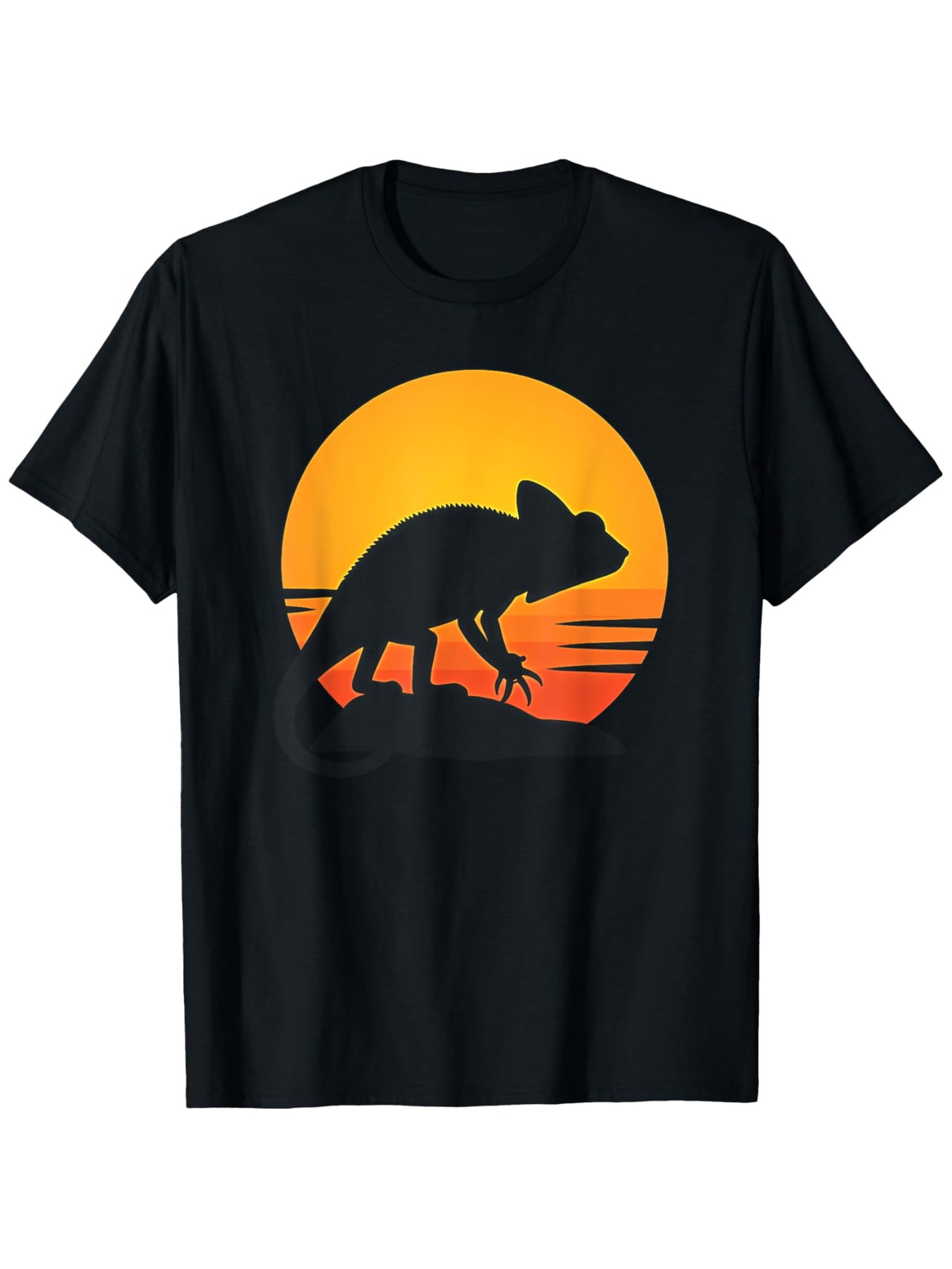 Men's Graphic T-Shirt Golden Sunset Silhouette With Warm Light And Prehistoric Landscape Dinosaur