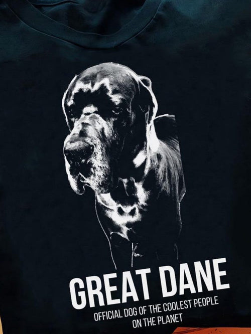 Men's Graphic T-Shirt Great Dane Majestic Black And White Portrait With Bold Statement And Graphic Dog