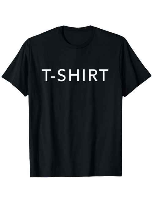 Men's Graphic T-Shirt Simple Bold Letters On Plain Black T Shirt