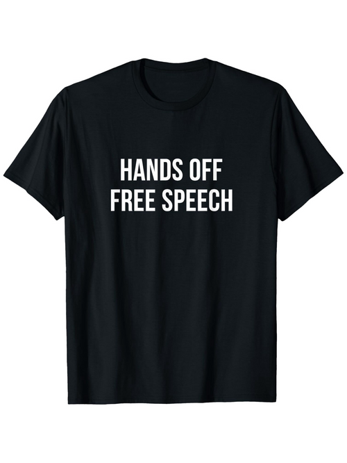 Men's Graphic T-Shirt Hands Off Free Speech Bold Letters On Classic Cotton T Shirt