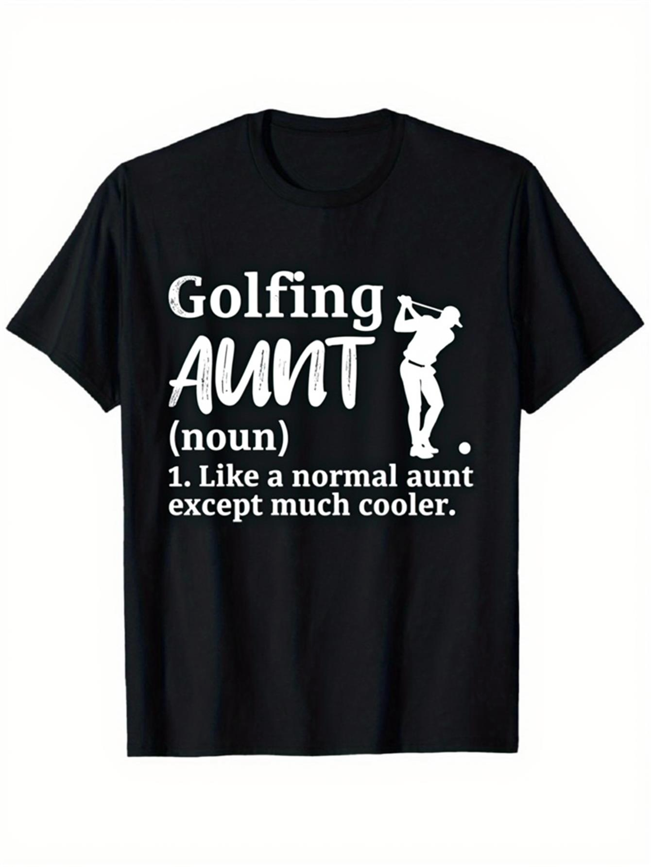 Men's Graphic T-Shirt Golfing Aunt Silhouette With Club And Fun Definition Text