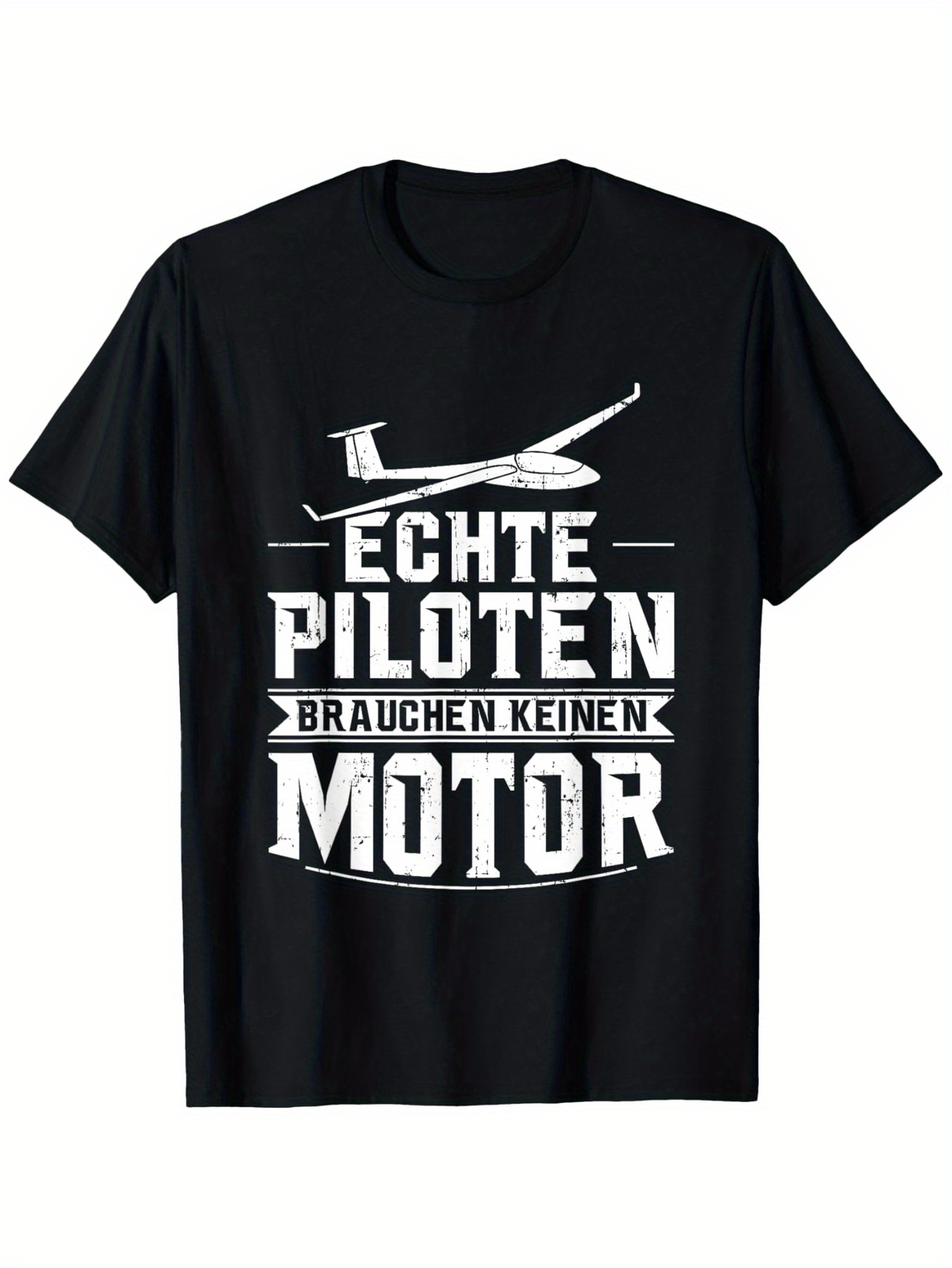 Men's Graphic T-Shirt Vintage Glider Silhouette With Bold Typography And Aviation Theme Airplane