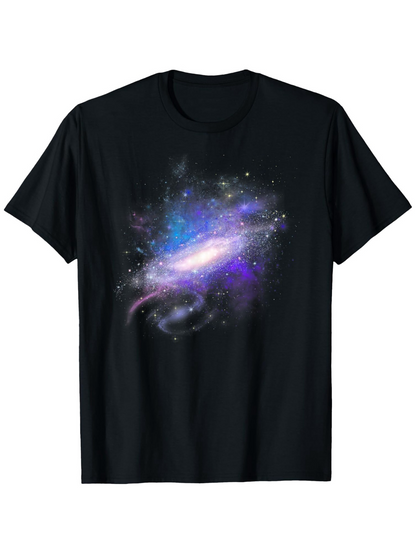 Men's Graphic T-Shirt Colorful Cosmic Light With Shimmering Stars And Swirling Purple Blue Nebula Galaxy