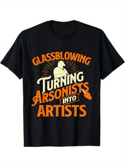 Men's Graphic T-Shirt Glassblowing Turning Arsonists Into Creative Artists Silhouette T Shirt