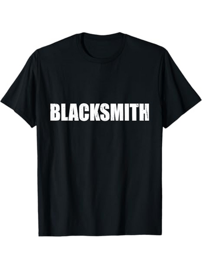 Men's Graphic T-Shirt Blacksmith Bold White Text Centered On Classic Solid Black T Shirt