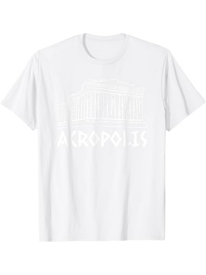 Men's Graphic T-Shirt Acropolis Ancient Marble Greek Pillars Under Bright Summer Sun Temple