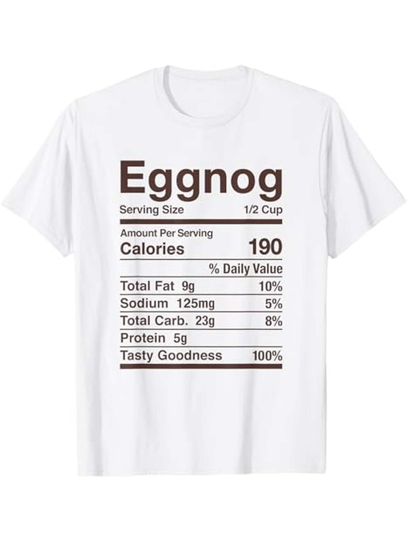 Men's Graphic T-Shirt Eggnog Nutrition Facts Table With Playful Ironic Detail Eggnog