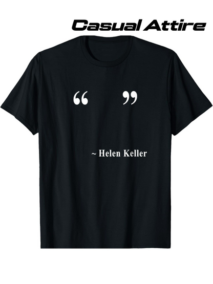 Men's Graphic T-Shirt Quotation Marks Minimalist Typography With Author Name Featuring Helen Keller