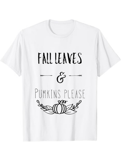 Men's Graphic T-Shirt Fall Leaves Pumpkins Please Autumn Harvest With Sketch Gourds Pumpkin