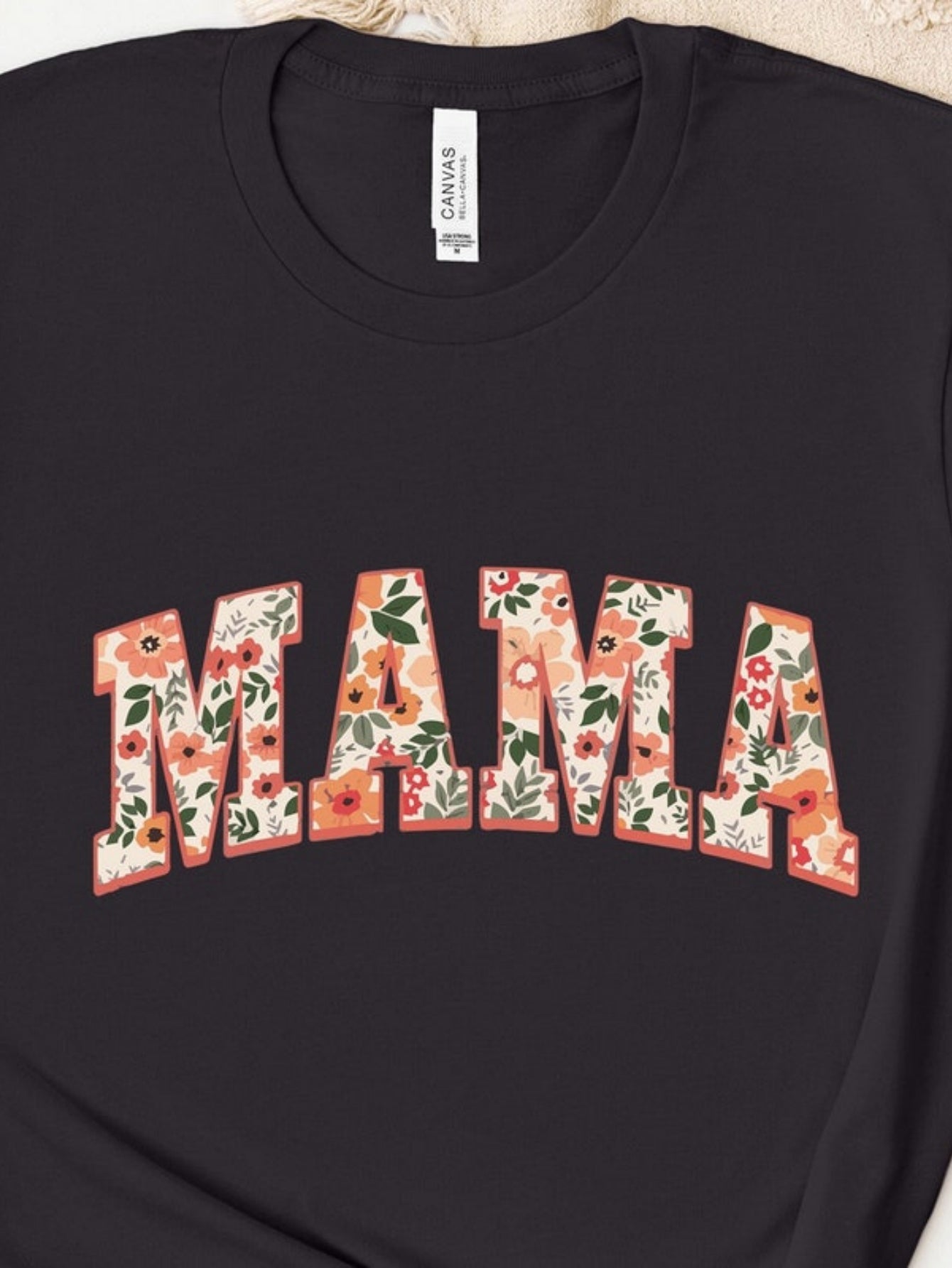 Men's Graphic T-Shirt Floral Letters In Large Font Pattern With Botanical Accents Mama