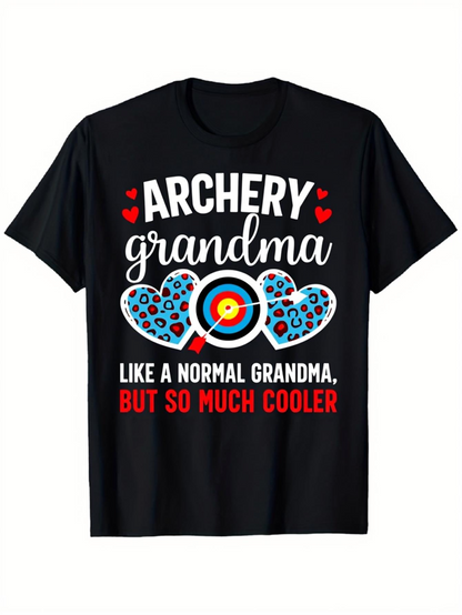 Men's Graphic T-Shirt Archery Grandma Hearts With Leopard Print Target Design